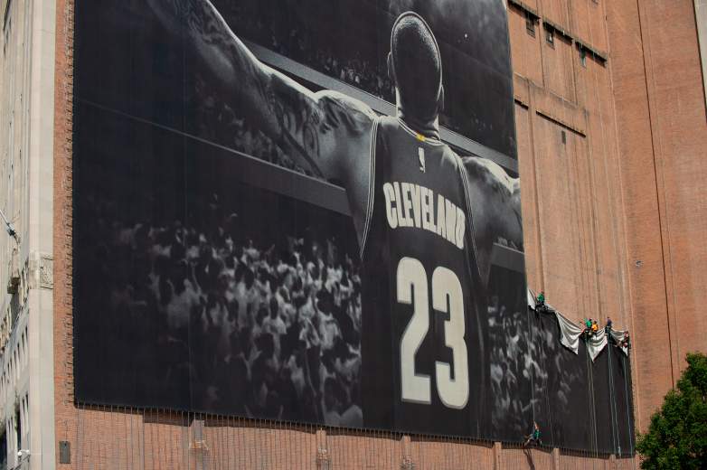 LeBron James Banner Removed From Outside Cleveland Cavaliers' Quicken Loans Arena