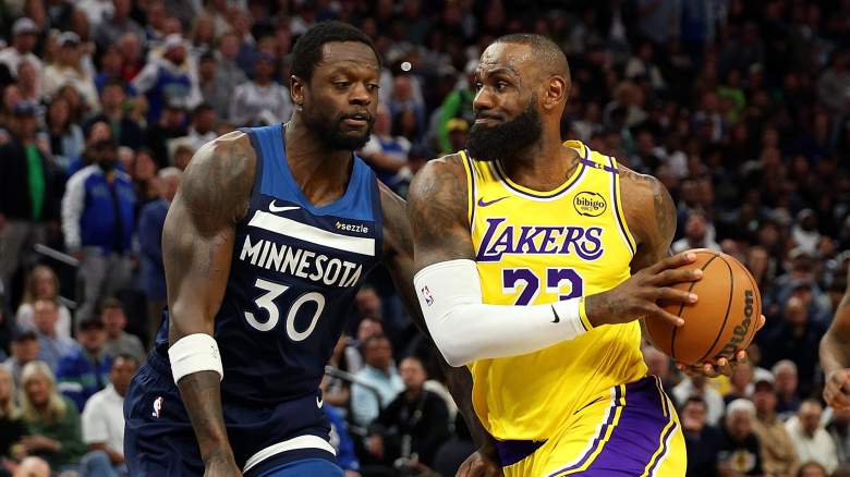 LeBron James during an NBA game as the Timberwolves remain linked to the four-time NBA MVP in free agency.