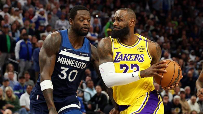 LeBron James during an NBA game as the Timberwolves remain linked to the four-time NBA MVP in free agency.
