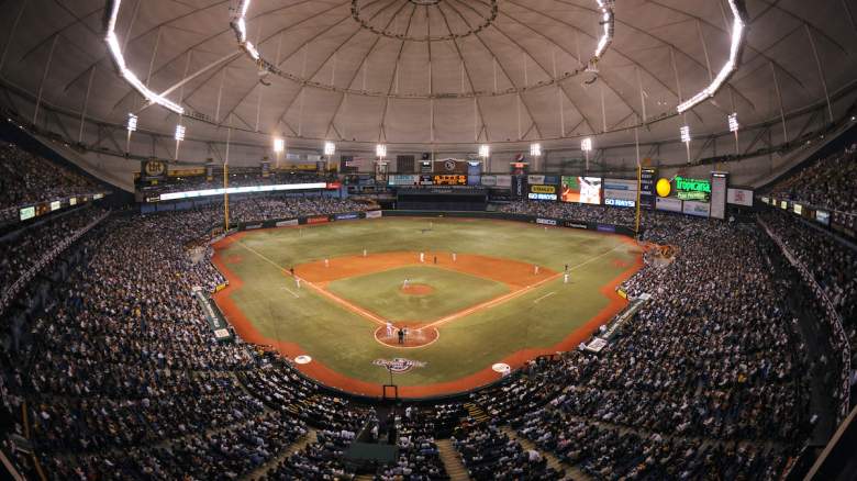 Fans of the Tampa Bay Rays pack the stadium