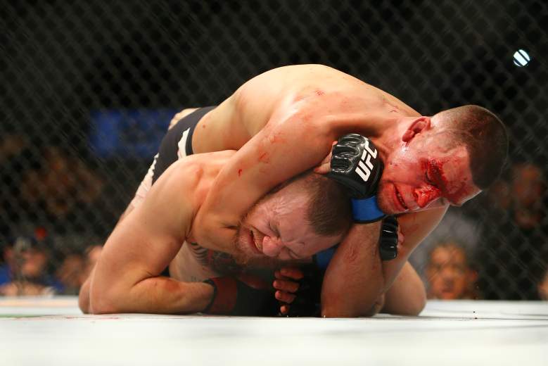 Nate Diaz choking out Conor McGregor