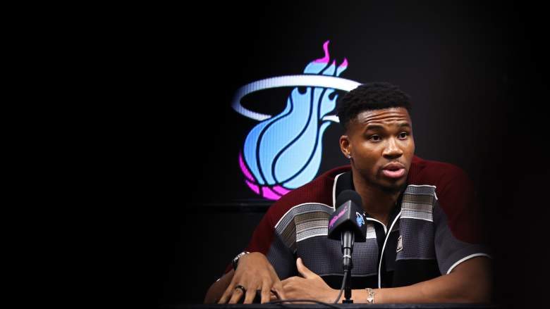 Miami Heat forward Giannis Antetokounmpo