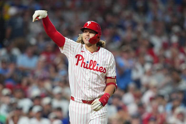 Philadelphia Phillies third baseman Alec Bohm was unhappy after the New York Yankees walked Brandon Marsh to load the bases in the bottom of the third inning. 