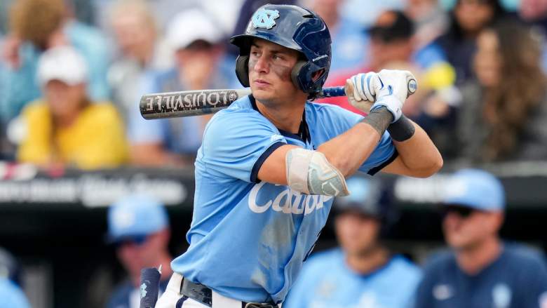 Jake Schaffner #2 of the North Carolina Tar Heels bats.