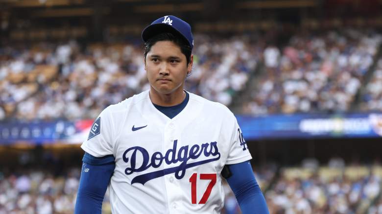 Los Angeles Dodgers starting pitcher Shohei Ohtani walks off the field during his start against the San Diego Padres.