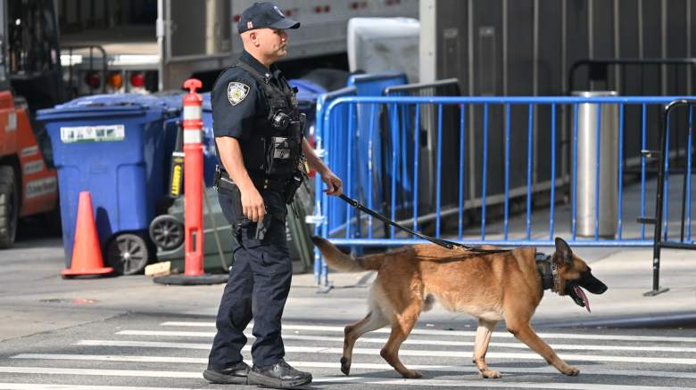 Police secure the area around Madison Square Garden.