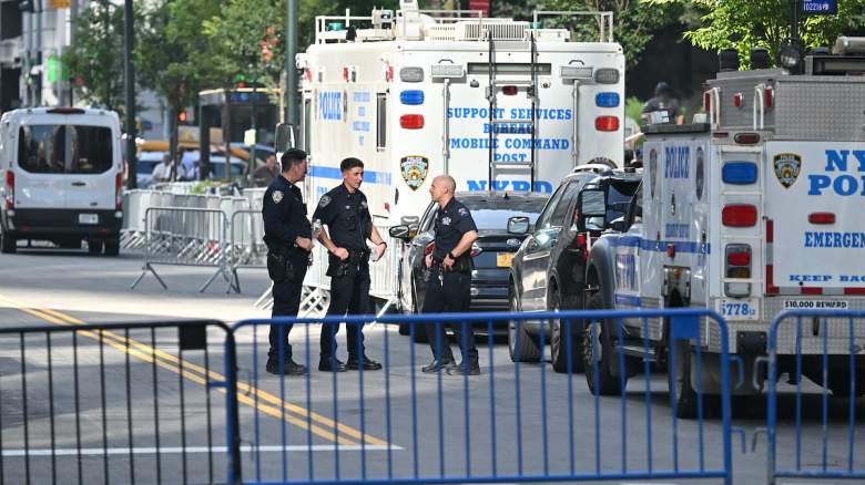 Police secure the area around Madison Square Garden.