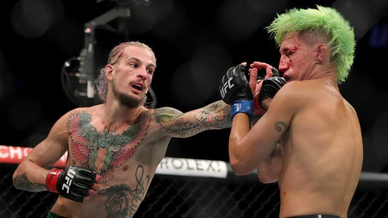 Sean O'Malley hitting Kris Moutinho