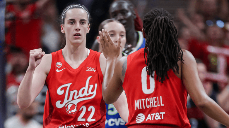 Caitlin Clark and Kelsey Mitchell