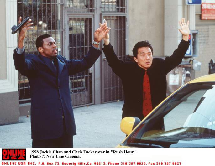 1998 Chris Tucker and Jackie Chan star in the movie "Rush Hour."