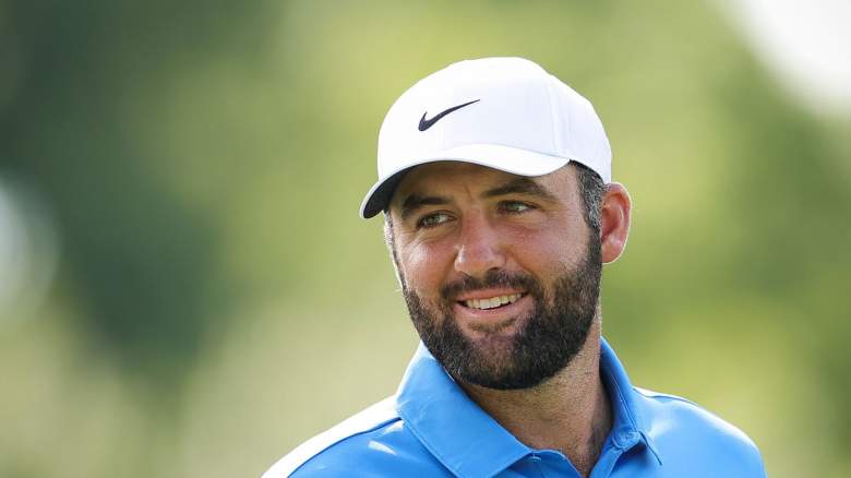 Scottie Scheffler of the United States looks on from the sixth hole prior to the BMW Championship 2026 at Bellerive Country Club on August 19, 2026