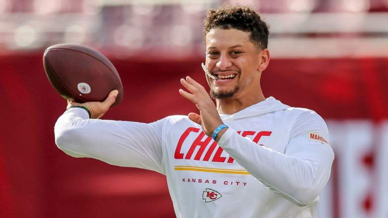 Patrick Mahomes #15 of the Kansas City Chiefs warms up prior to a preseason game against the Tampa Bay Buccaneers at Raymond James Stadium on August 22, 2026 in Tampa, Florida