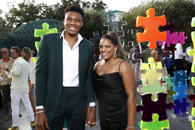 Giannis Antetokounmpo and Mariah Riddlesprigger