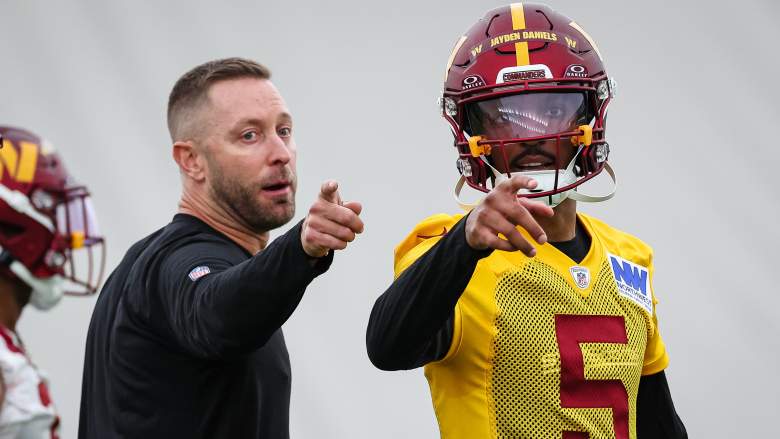Kliff Kingsbury and Jayden Daniel, Commanders news