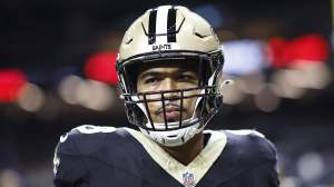Payton Turner #98 of the New Orleans Saints in action against the Carolina Panthers at Caesars Superdome on September 08, 2024 in New Orleans, Louisiana.
