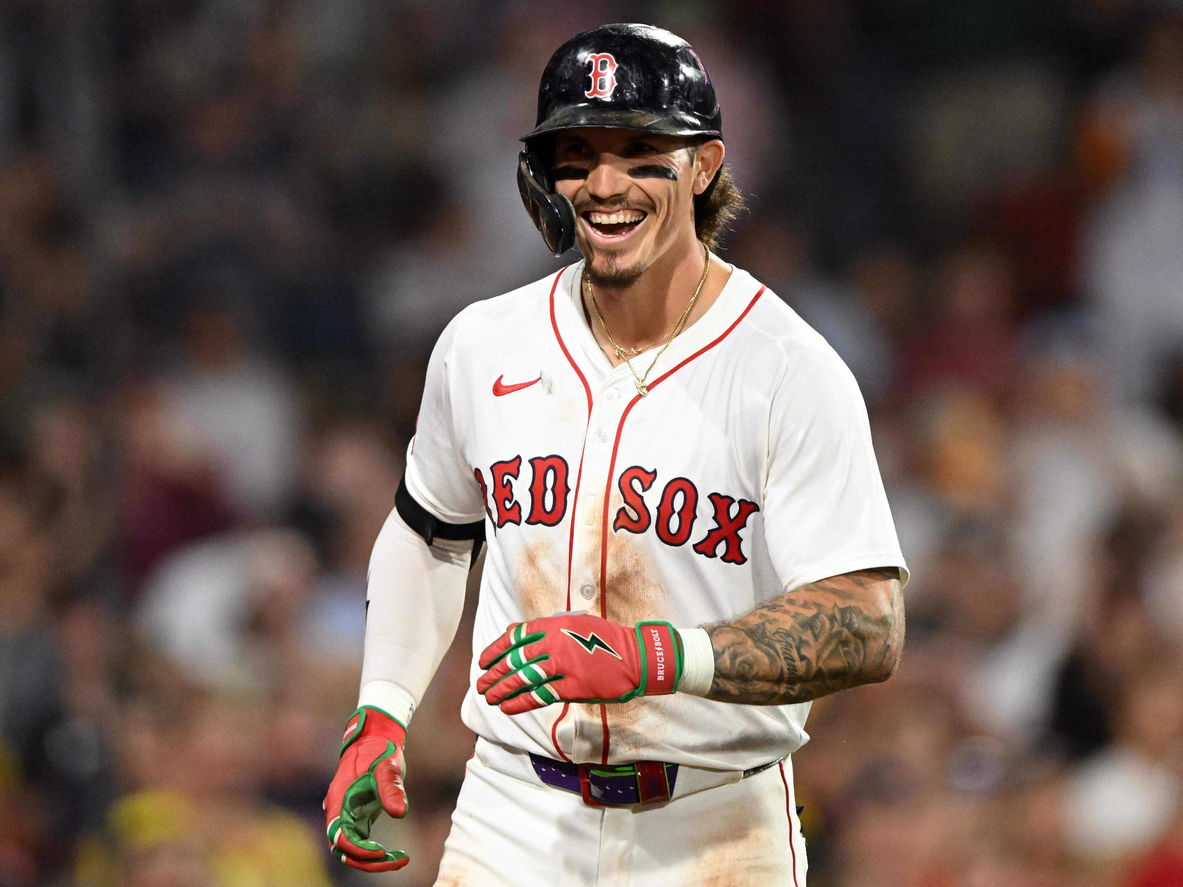 Jarren Duran celebrates