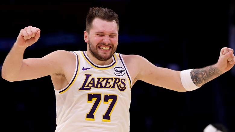 Luka Doncic #77 of the Los Angeles Lakers