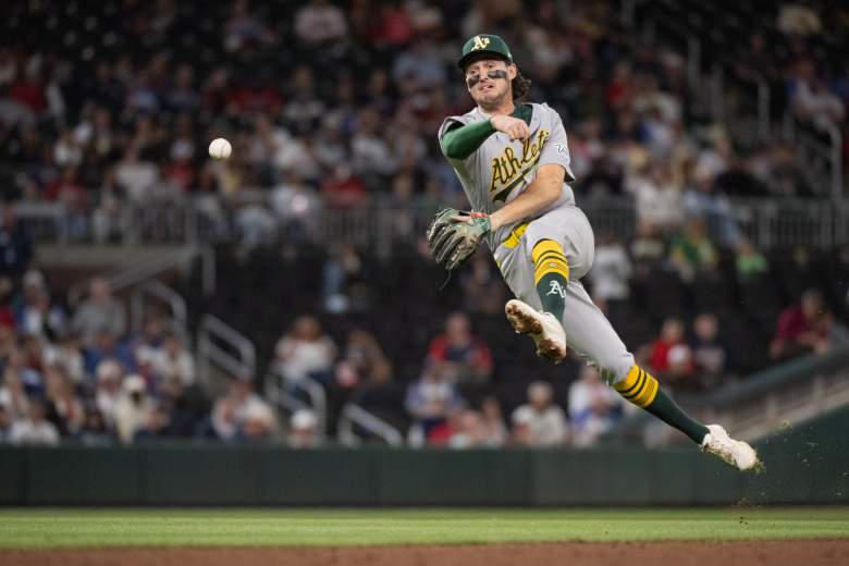 Jacob Wilson makes a play at shortstop.
