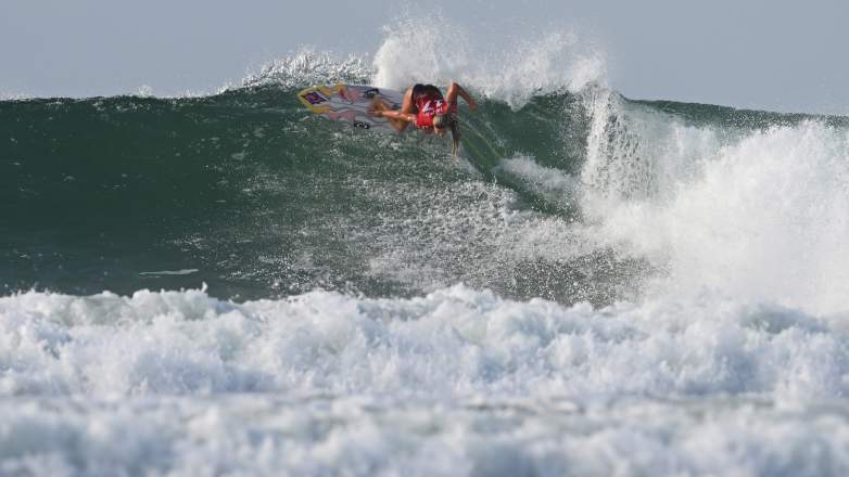 Erin Brooks surfing