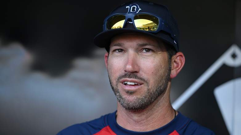 Boston Red Sox Chad Tracy smiling during a game