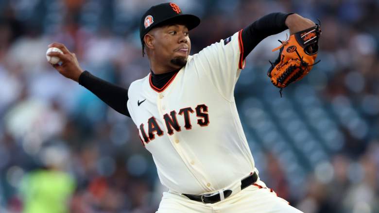 Yunior Marte pitches during his MLB debut.