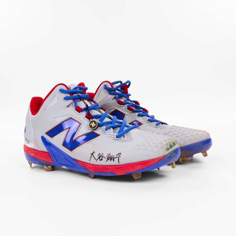 Shohei Ohtani&rsquo;s game-used and signed New Balance shoes from the 2025 MLB Tokyo Series opener