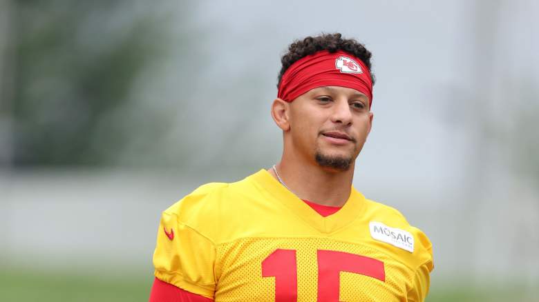 Quarterback Patrick Mahomes #15 walks toward the practice field during Kansas City Chiefs training camp at Missouri Western State University on July 30, 2026