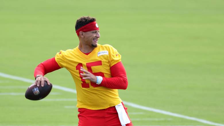 Quarterback Patrick Mahomes #15 participates during Kansas City Chiefs Training Camp at Missouri Western State University on July 25, 2026 in St Joseph, Missouri