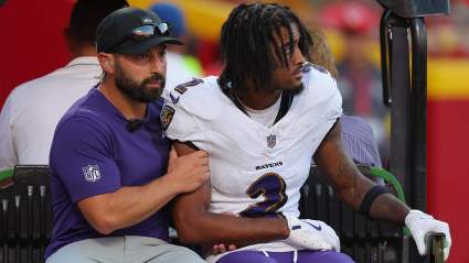 Ravens 1st-Round Pick Carted Off ‘in Ton of Pain’ After Camp Injury