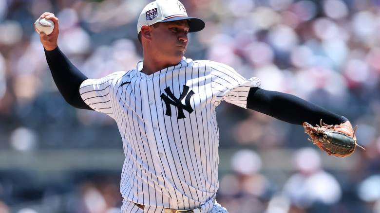 Brendan Beck #89 of the New York Yankees throws a pitch