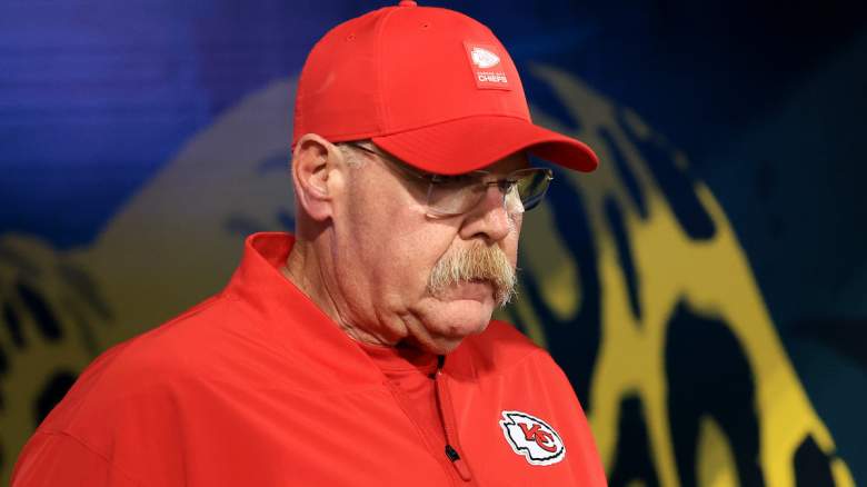 Head coach Andy Reid of the Kansas City Chiefs walks out of the tunnel