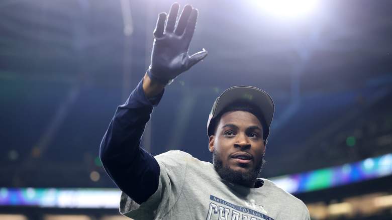 Devon Witherspoon #21 of the Seattle Seahawks reacts