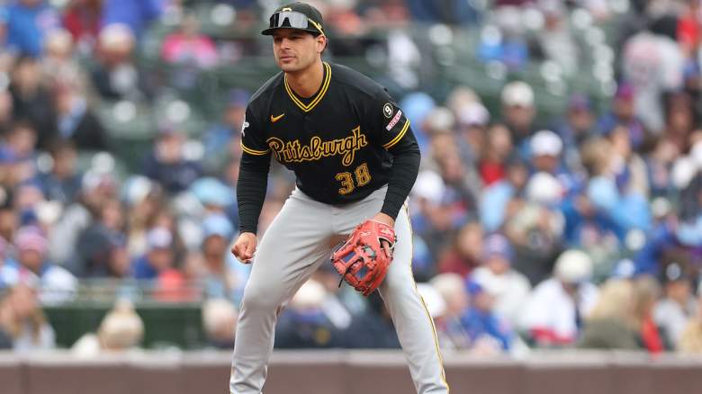 Nick Yorke #38 of the Pittsburgh Pirates in action
