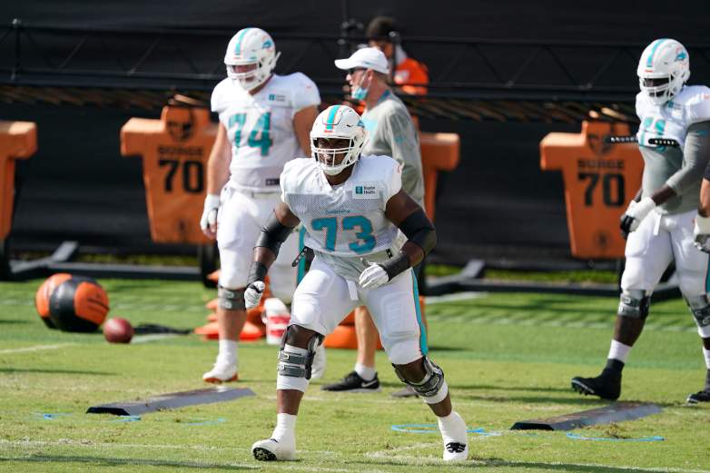 Austin Jackson ejected from Miami Dolphins joint practice with New York Giants.