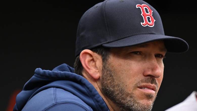 Interim Manager Chad Tracy of the Boston Red Sox watches a game.