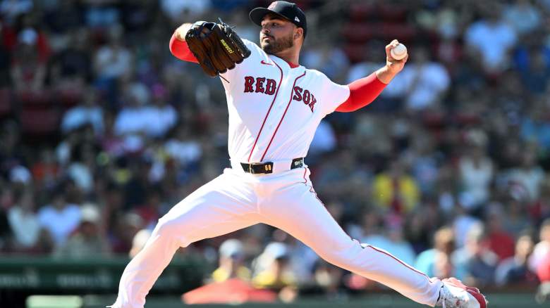 Alec Gamboa #68 of the Boston Red Sox pitches