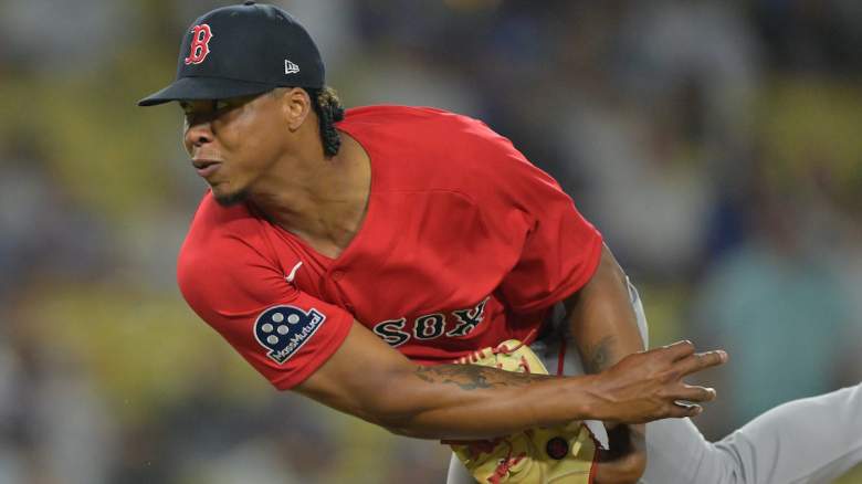Brayan Bello #66 of the Boston Red Sox delivers to the plate