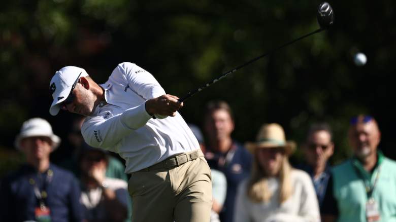 Sergio Garcia of Spain plays a shot from the fifth hole tee box during the second round of the 2026 Masters Tournament