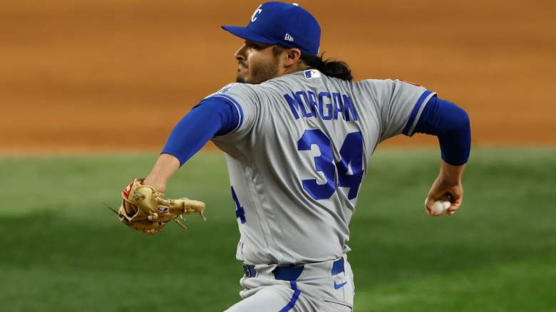 Eli Morgan #34 of the Kansas City Royals pitches