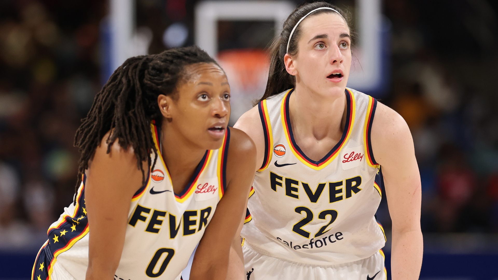Kelsey Mitchell and Caitlin Clark