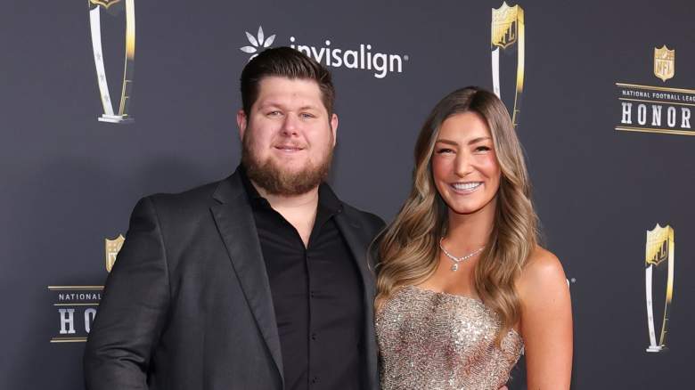Creed Humphrey and Ana Lucia Demmer attend the 15th Annual NFL Honors at Palace Of Fine Arts on February 05, 2026