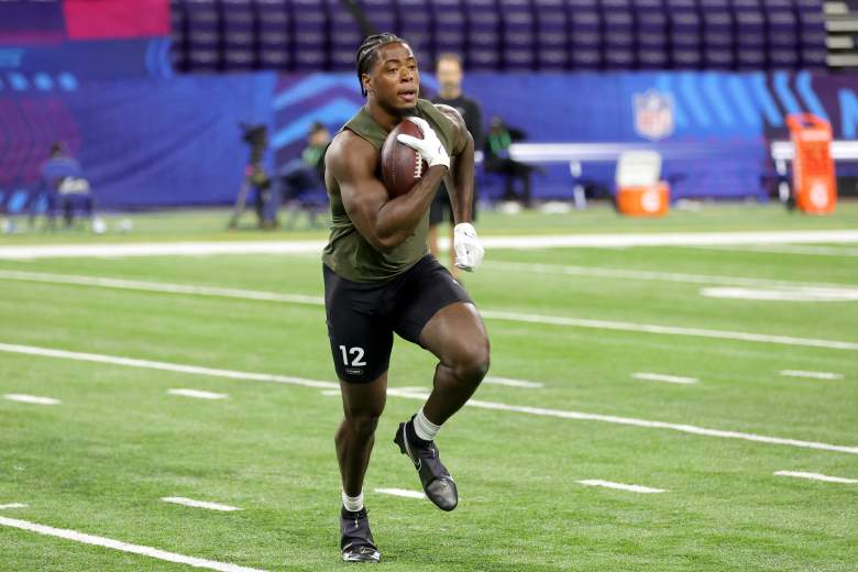 Shaka Heyward runs at the NFL Combine.