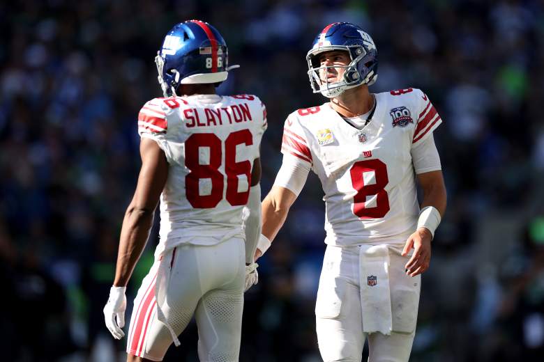Darius Slayton with Daniel Jones on the Giants in 2024.