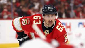 Brad Marchand #63 of the Florida Panthers skates against the Washington Capitals at Amerant Bank Arena on November 13, 2025 in Sunrise, Florida.