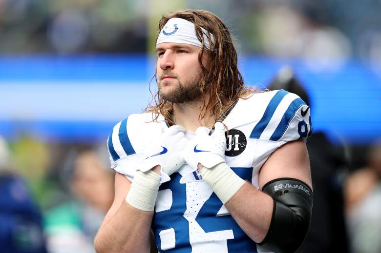 Tyler Warren looks on for the Colts from the sideline.