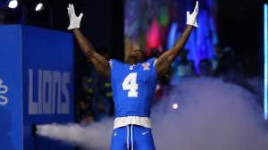: D.J. Reed #4 of the Detroit Lions takes the field prior to a game against the Pittsburgh Steelers at Ford Field on December 21, 2025 in Detroit, Michigan.
