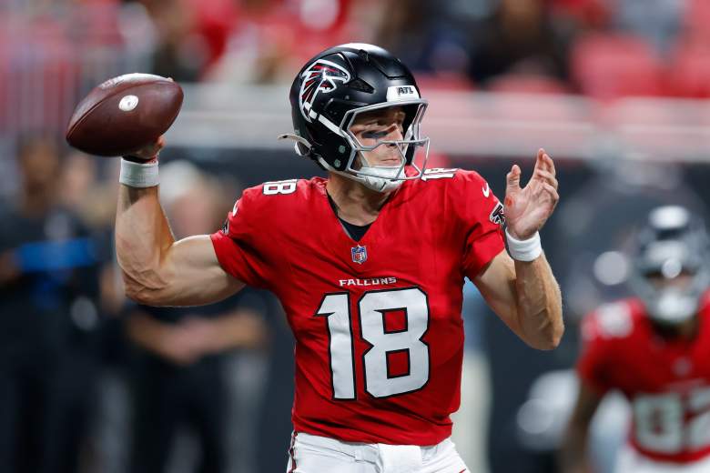 Jack Strand plays in the preseason for the Falcons.