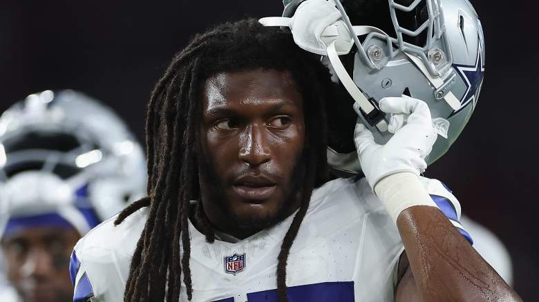 Jaishawn Barham #55 of the Dallas Cowboys