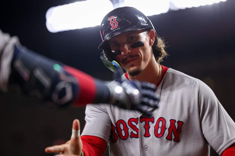 Jarren Duran heads to the dugout for the Red Sox.