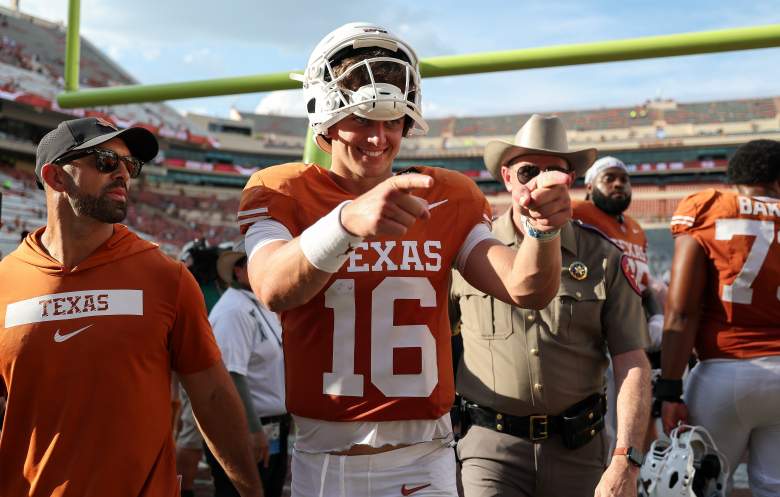 Arch Manning walks off the field after a season-opening win for Texas.